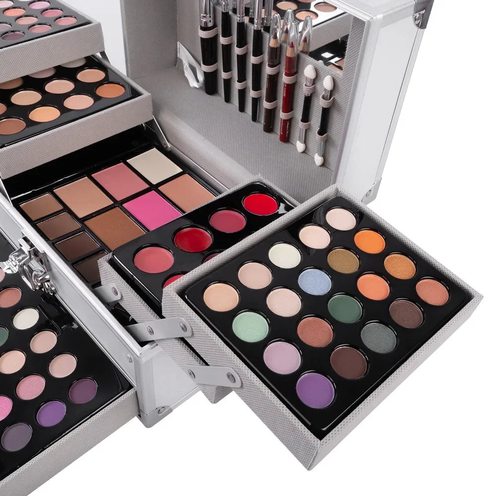 All-in-One Makeup Gift Set for Women β Complete Beauty Kit with Face Powder Eyeshadow Palette Lipstick Makeup Brushes Highlighter Bronzer
