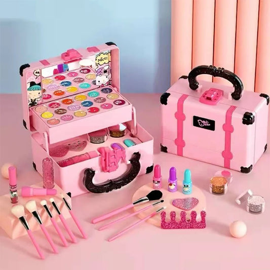 Sam Bam Kids’ Princess Makeup Playset – Safe & Washable Pretend Cosmetics Kit Girl Toy Play Set Lipstick Eye Shadow Safety Nontoxic Kit Toy Kid