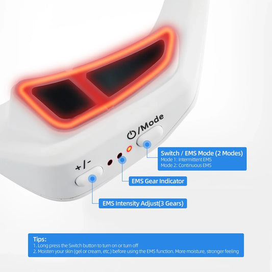 Sam Bam-Under-Eye Red Light Therapy Massager Glasses with Microcurrent TechnologyBeauty Device Eyes Bag Remove Reduce Dark Circles Puffiness