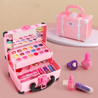 Sam Bam Kids’ Princess Makeup Playset – Safe & Washable Pretend Cosmetics Kit Girl Toy Play Set Lipstick Eye Shadow Safety Nontoxic Kit Toy Kid
